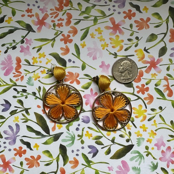 Yellow and Gold Earrings - Picture 4 of 6